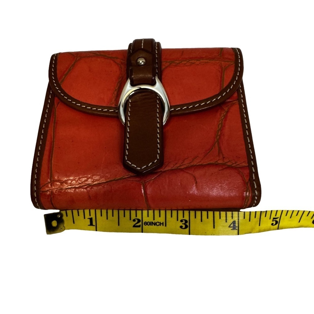 Dooney & Bourke Alto Collection Orange Leather Wallet Croc Embossed Vintage NWOT - Picture 11 of 13